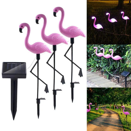 Flamingo Led Solar Garden Lamp Set For Pathway