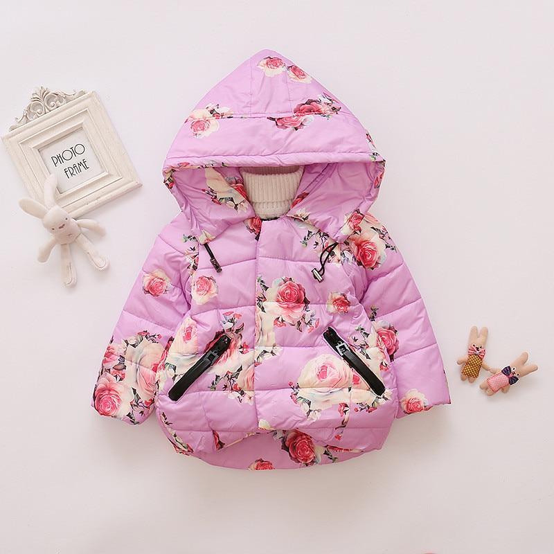Baby pink floral cotton padded jacket with hood and zip pockets by Stevvex on Tampa Home & Garden Store