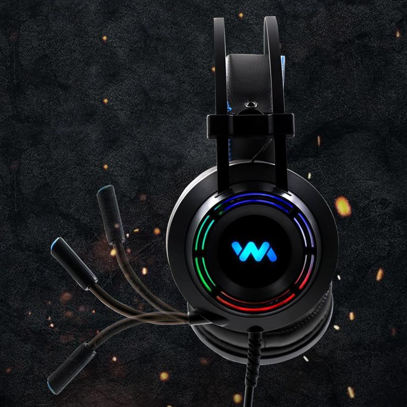 Stevvex ST10S4227HJG gaming headset with mic, black color and RGB LED ring lighting on Tampa Home & Garden Store