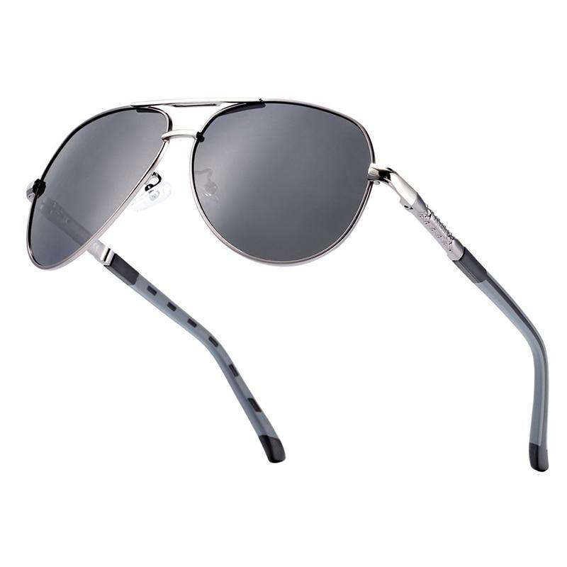 Stevvex polarized aviator sunglasses with silver frame and gray lenses, retro classic style on Tampa Home & Garden Store