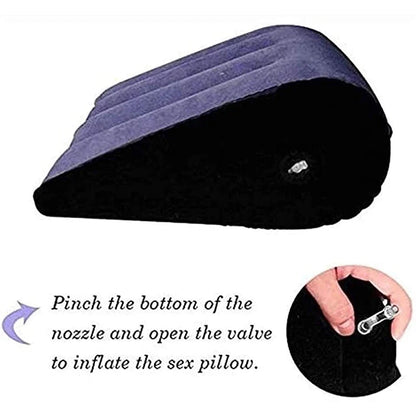 Inflatable wedge pillow UpTrend Deals purple top, black base with air valve, adjustable support cushion on Tampa Home & Garden Store
