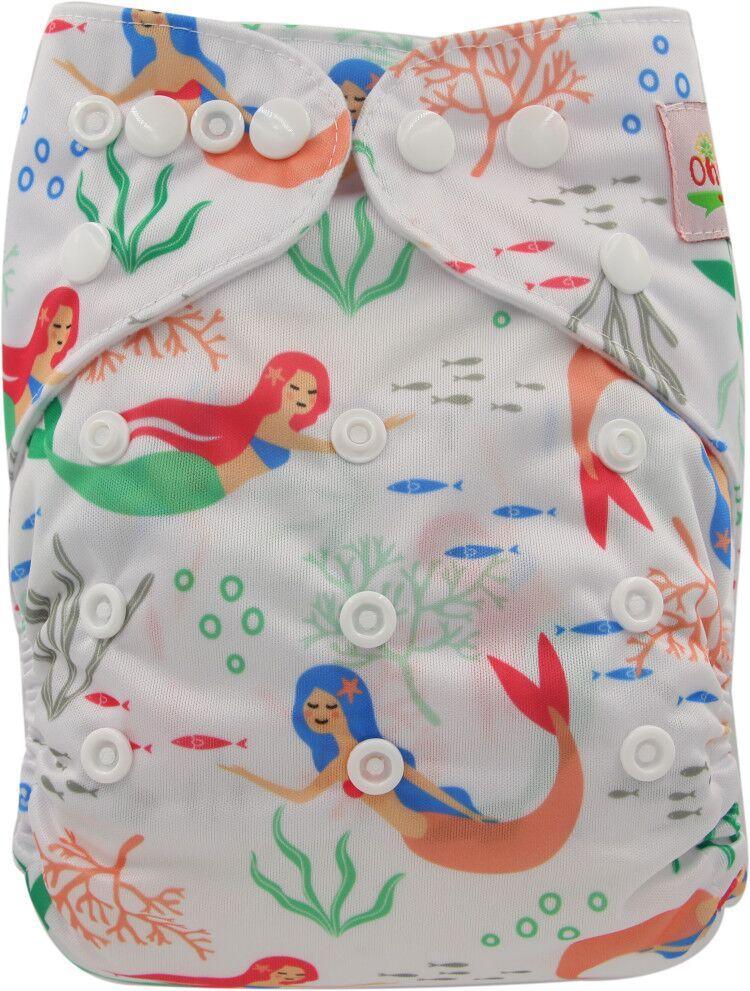 Stevvex baby cloth diaper with mermaid print and waterproof pocket for unisex babies on Tampa Home & Garden Store