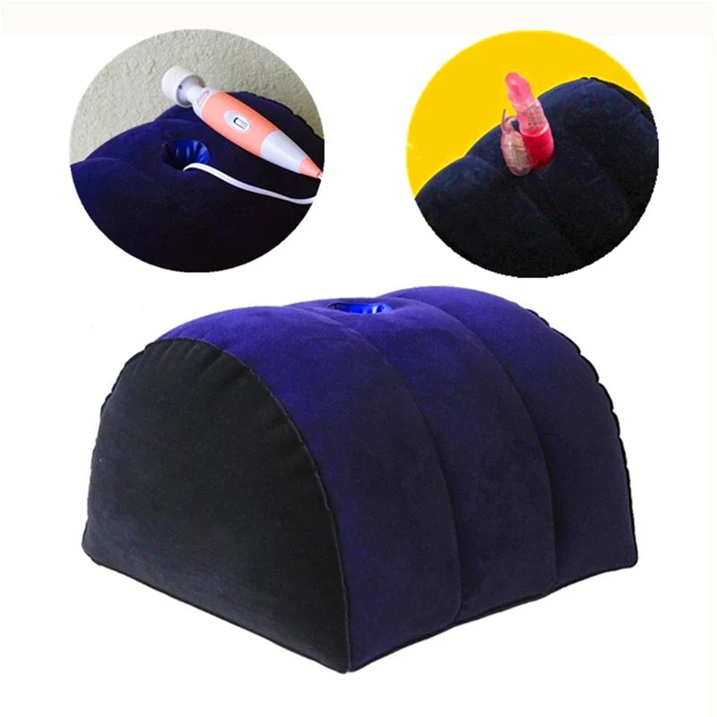 Inflatable wedge pillow – adjustable support cushion, plush purple fabric by UpTrend Deals on Tampa Home & Garden Store