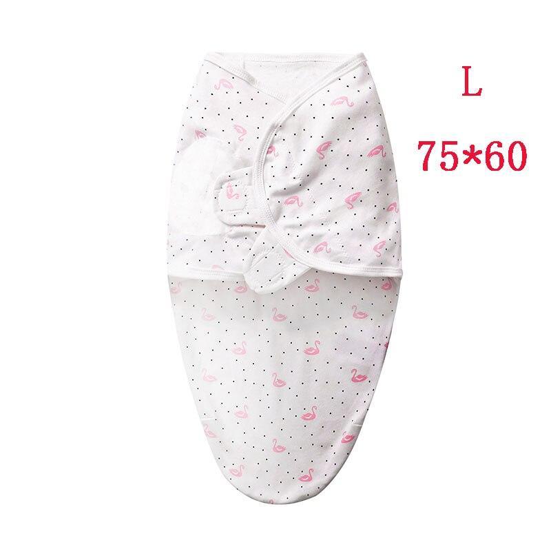 Stevvex baby sleeping bag swaddle blanket white with pink flamingos and black dots L 75x60 on Tampa Home & Garden Store