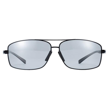 Stevvex rectangular polarized sunglasses with gray lenses, metal frame UV400 protection on Tampa Home & Garden Store