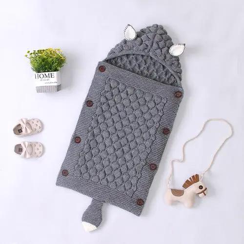 Stevvex Knitted Newborn Baby Blanket and Swaddle