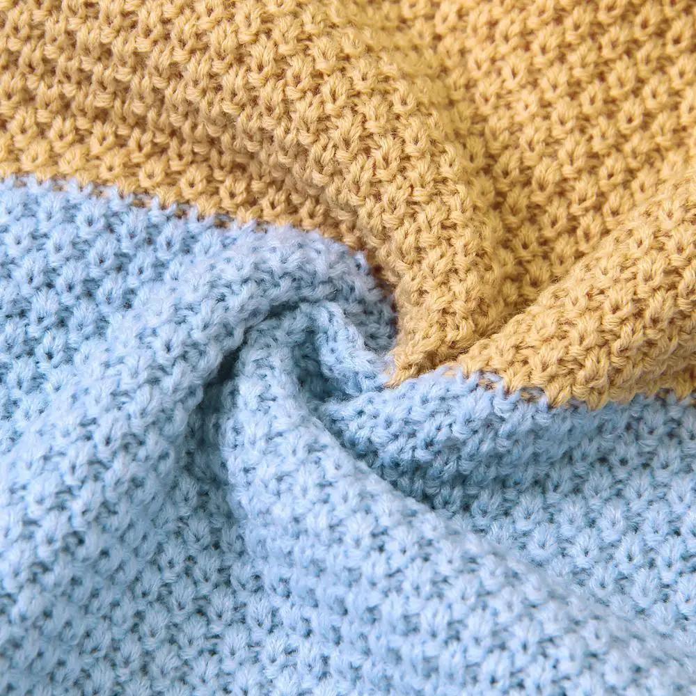 Knitted Baby Blanket Swaddle Wrap for Stroller