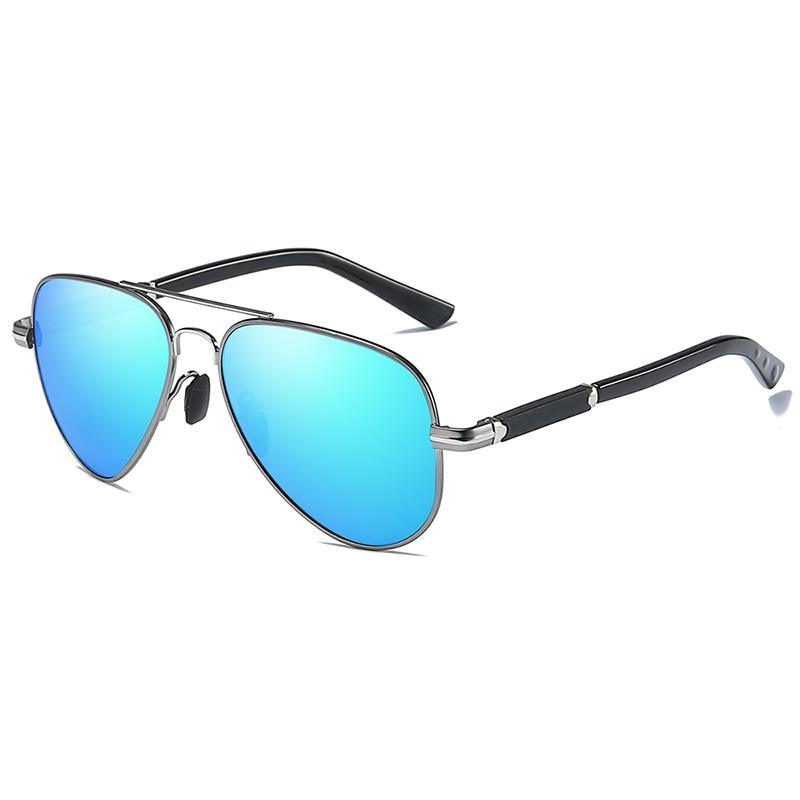 Stevvex Aviator Polarized Sunglasses with blue mirrored lenses, metal frame UV400 on Tampa Home & Garden Store