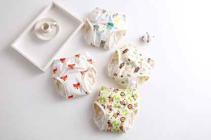 Stevvex 8-layer training pants, reusable cloth nappies, leak-proof sides, set of 4 diapers on Tampa Home & Garden Store