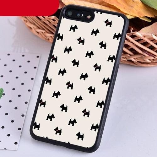 Stevvex dog-pattern silicone iPhone case, cream with black dog silhouettes, ultra-thin on Tampa Home & Garden Store