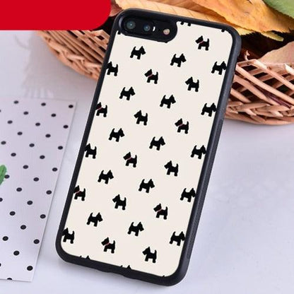Stevvex dog-pattern silicone iPhone case, cream with black dog silhouettes, ultra-thin on Tampa Home & Garden Store