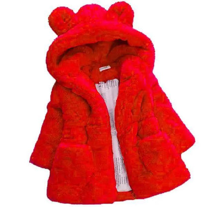 Winter Baby Girls Hooded Fleece Coat with Ears