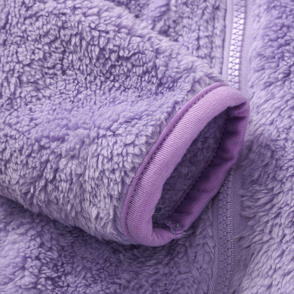 Stevvex newborn baby fleece hooded romper in solid purple with zip on Tampa Home & Garden Store