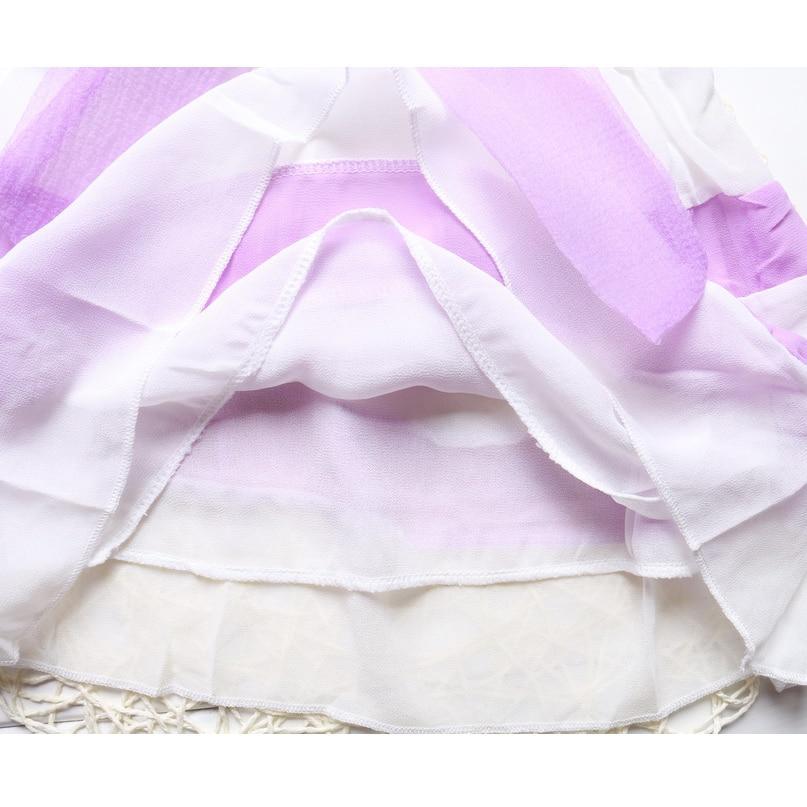 Baby girl Stevvex chiffon dress round-neck sleeveless purple stripe with layered hem on Tampa Home & Garden Store