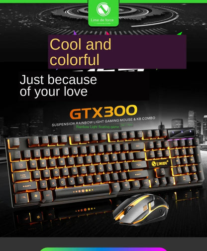 FLIPSTYLEZLLC USB wired gaming keyboard and mouse set with rainbow LED backlit keys on Tampa Home & Garden Store