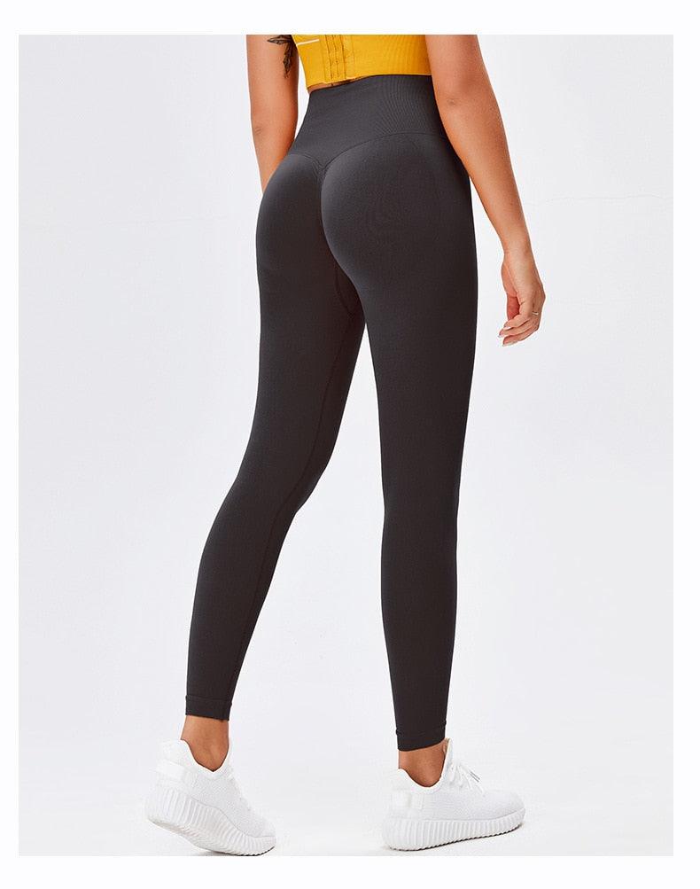 Stevvex yoga high waist push up seamless leggings, black, tight stretch workout pants on Tampa Home & Garden Store