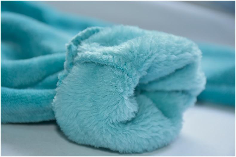 Turquoise plush fleece fabric roll for Stevvex baby cosplay jumpsuit, soft fluffy texture on Tampa Home & Garden Store