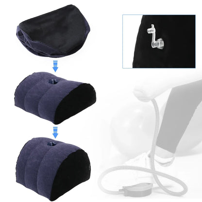 Inflatable Wedge Pillow Adjustable Support Cushion navy blue fabric multi-stage inflation on Tampa Home & Garden Store