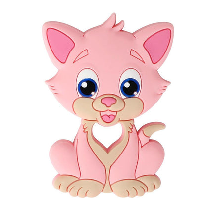 Stevvex baby silicone teether toy animal pink BPA free teething ring for kids on Tampa Home & Garden Store