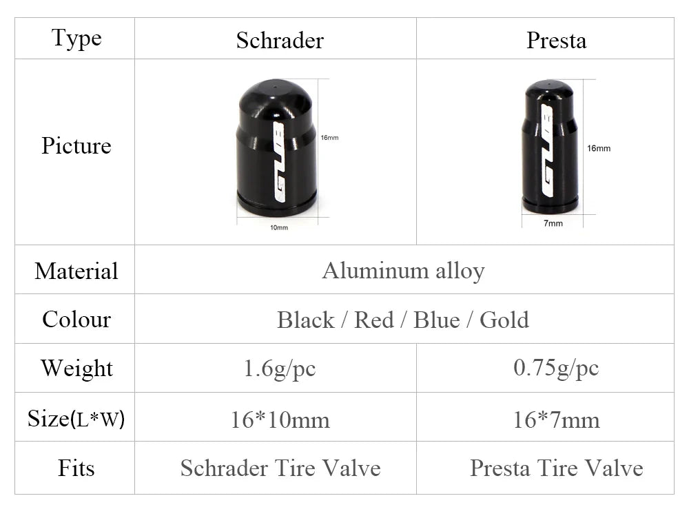 Aluminum valve stem caps Schrader and Presta in black alloy, two caps by BikerZoneZ on Tampa Home & Garden Store