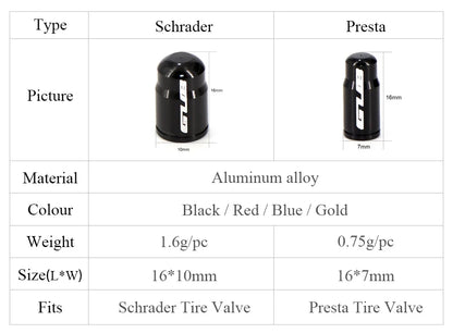 Aluminum valve stem caps Schrader and Presta in black alloy, two caps by BikerZoneZ on Tampa Home & Garden Store