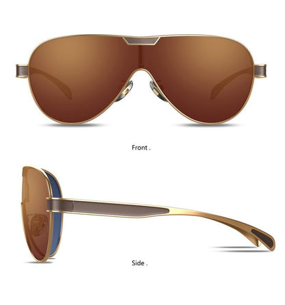 Stevvex polarized aviator sunglasses brown gradient lenses gold frame UV400 for men and women on Tampa Home & Garden Store