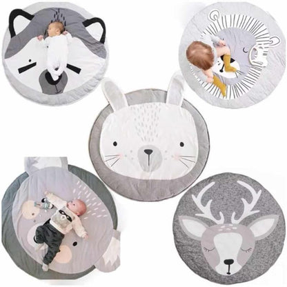Stevvex round cotton baby play mats set of 5 with elephant rabbit panda deer zebra designs on Tampa Home & Garden Store