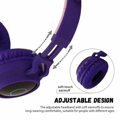 Stevvex kids on-ear headset purple foldable adjustable headband with mic on Tampa Home & Garden Store