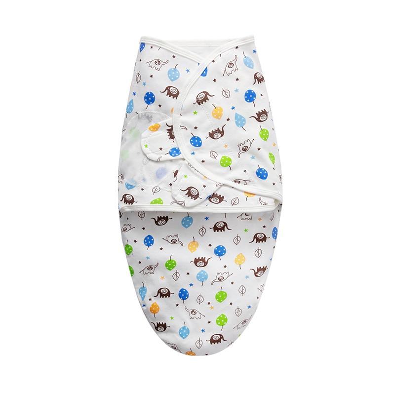Stevvex baby swaddle sleepsack for newborns in white with colorful balloons and animal motifs on Tampa Home & Garden Store