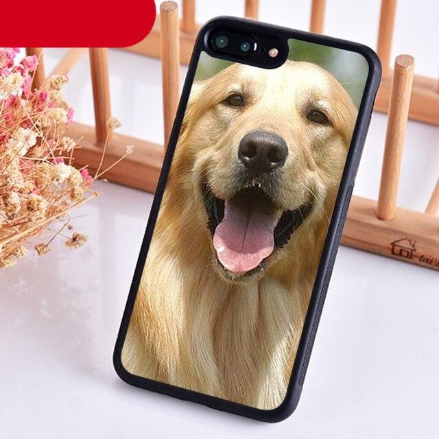 Stevvex Golden Retriever dog phone case for iPhone with black liquid silicone bumper on Tampa Home & Garden Store