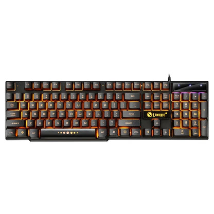 USB wired gaming keyboard and mouse set with rainbow LED backlit keys in black on Tampa Home & Garden Store