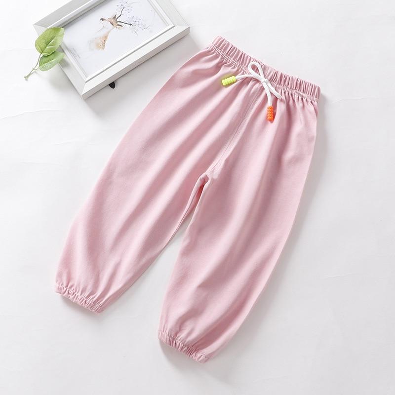 Baby sleepwear pants Stevvex pink with elastic waist and white drawstring, cuffed ankles on Tampa Home & Garden Store
