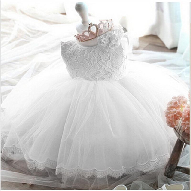 Stevvex baby girls flower gown with lace bodice and full tulle skirt back bow on Tampa Home & Garden Store