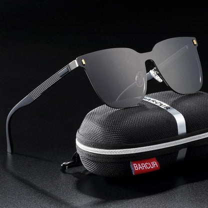 Stevvex polarized square sunglasses with UV400 protection, gray lenses, black frame on Tampa Home & Garden Store