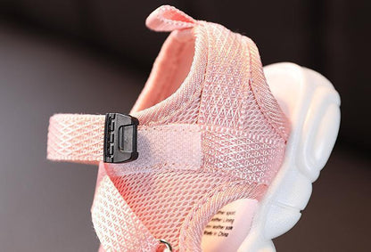 Stevvex baby sandals pink canvas unisex with adjustable strap and white sole for toddlers on Tampa Home & Garden Store