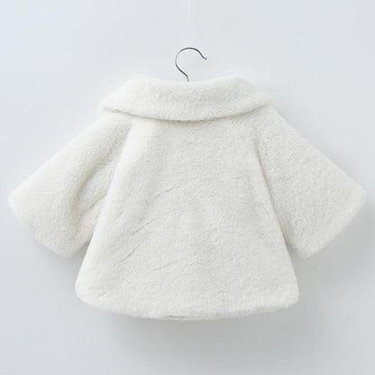 Princess baby girls winter thick faux fur cloak coat in white by Stevvex on Tampa Home & Garden Store