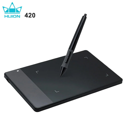 Huion 420 4-inch drawing tablet with USB signature pen black on Tampa Home & Garden Store