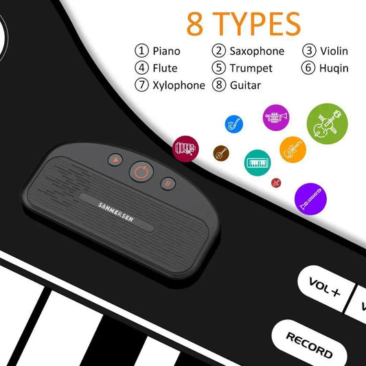 Stevvex kids musical piano mat with eight instrument icons and built-in speaker on Tampa Home & Garden Store