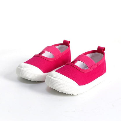 Stevvex baby girl canvas sneakers pink with white toe caps pair on Tampa Home & Garden Store