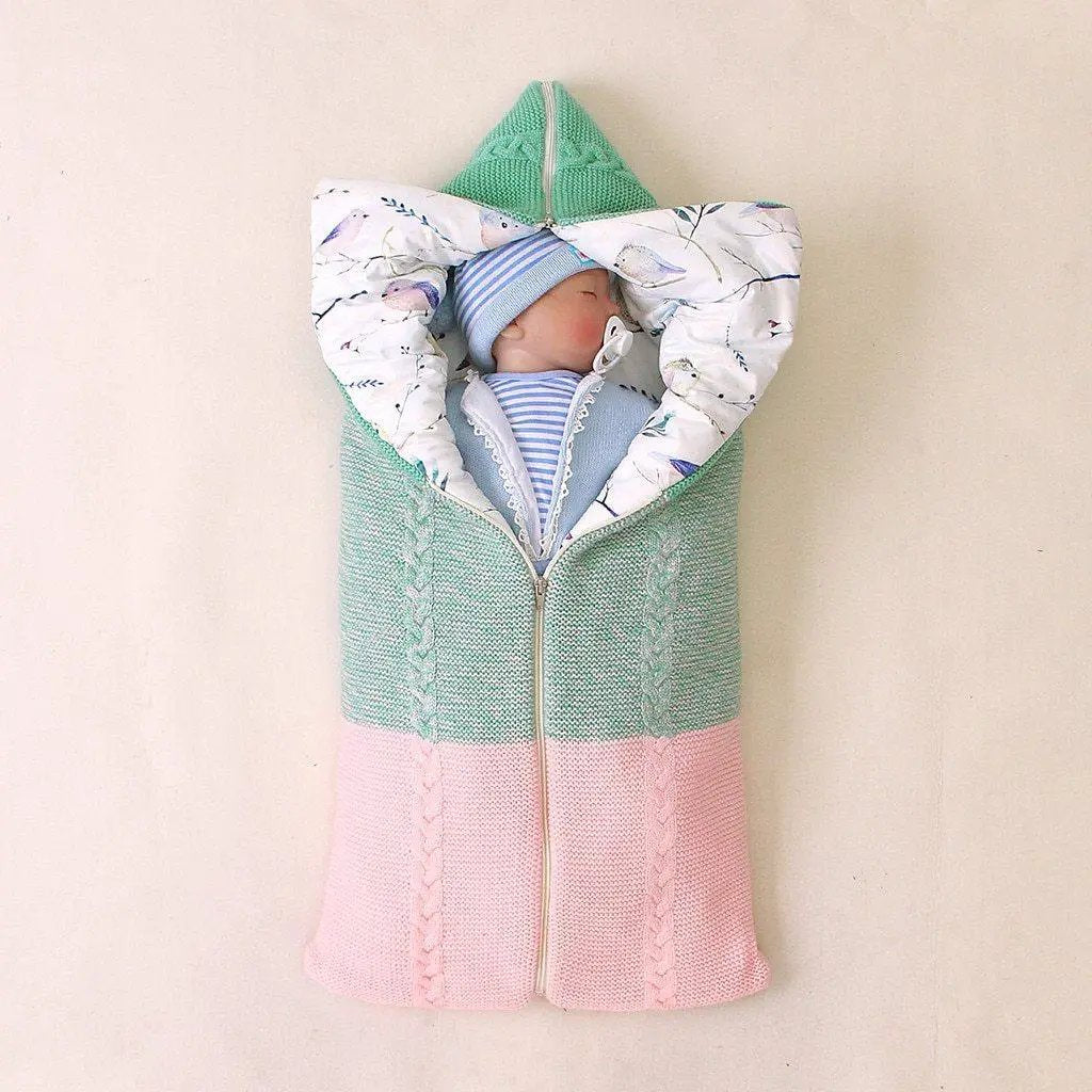 Newborn Knit Sleep Bag for Stroller Swaddle