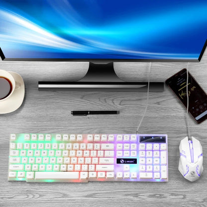 2-piece USB wired gaming keyboard and mouse set with rainbow RGB backlit for PC and home office on Tampa Home & Garden Store