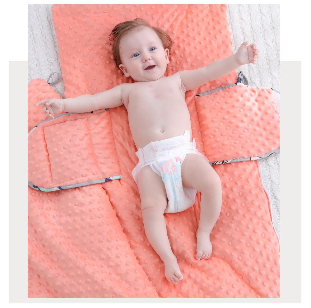 Newborn envelope cocoon swaddle sleeping bag peach minky with texture Stevvex ST15BY10209LOOLS on Tampa Home & Garden Store