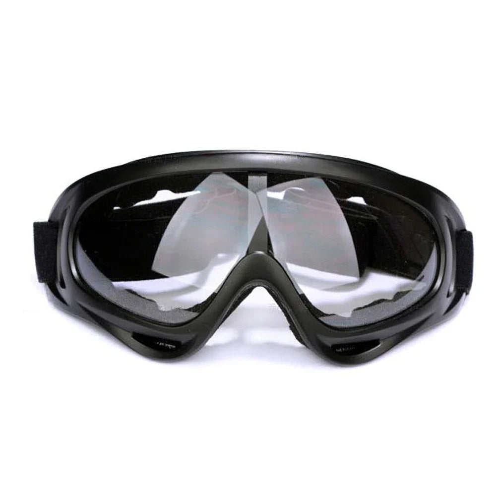BikerZoneZ motorcycle goggles, anti-UV windproof dust-proof, black frame with clear lenses on Tampa Home & Garden Store