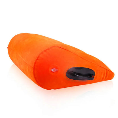 Inflatable wedge pillow orange with black valve for adjustable support by UpTrend Deals on Tampa Home & Garden Store