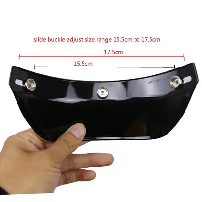 Fire Helmet Visor by BikerZoneZ, curved black shield with mounting holes, adjustable 15.5–17.5cm on Tampa Home & Garden Store