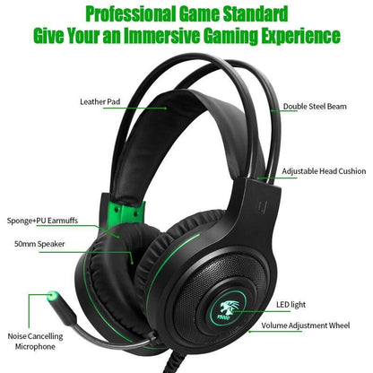 Stevvex ST10S4230HMJ gaming headset, black wired with mic, LED logo, 50mm drivers on Tampa Home & Garden Store