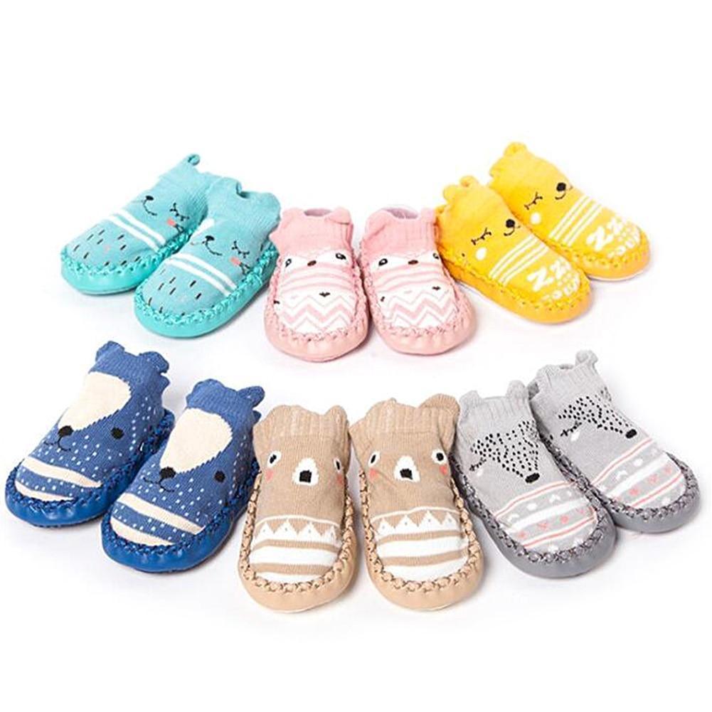 Baby shoes Stevvex cotton softsole set of 7 cartoon slippers in teal pink yellow on Tampa Home & Garden Store
