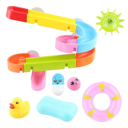 Bath toys set Stevvex with suction cup marble race orbit track in bright colors on Tampa Home & Garden Store