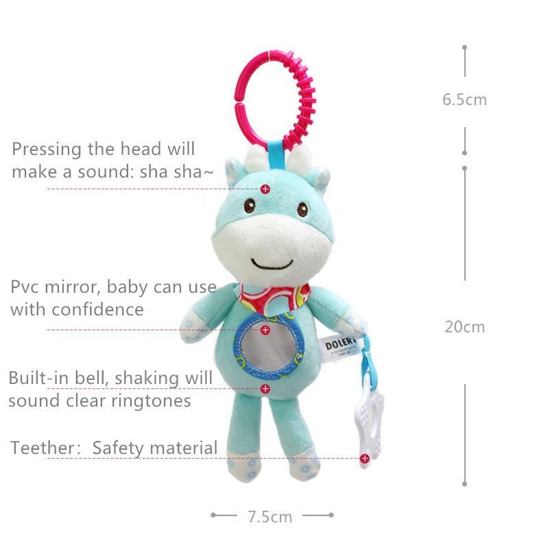 Baby rattle plush stroller toy blue elephant with built-in bell Stevvex on Tampa Home & Garden Store