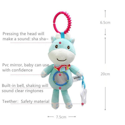 Baby rattle plush stroller toy blue elephant with built-in bell Stevvex on Tampa Home & Garden Store